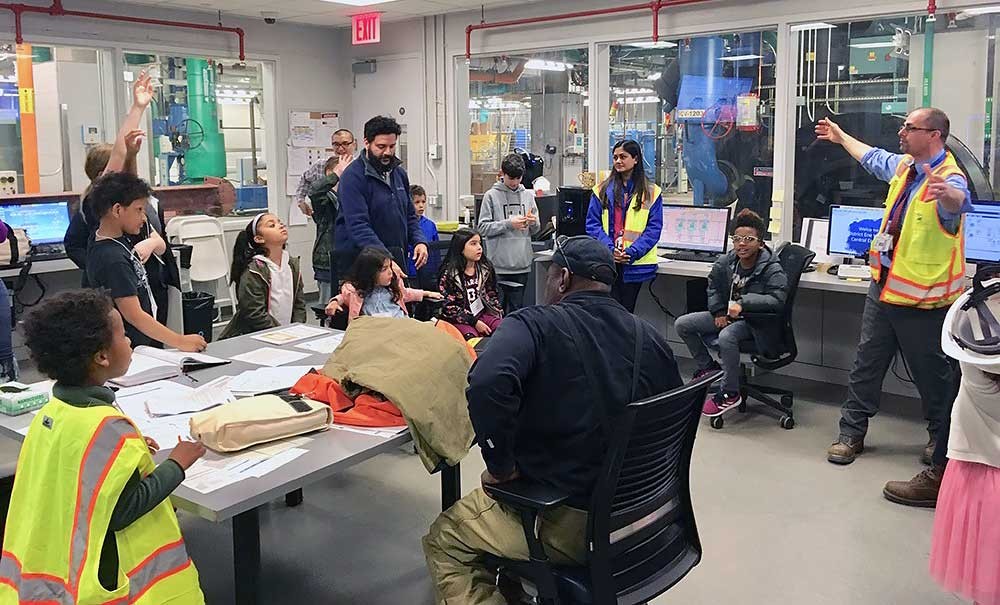The children received a tour of the control room of the Central Energy Plant that provides chilled water, high-pressure steam, and electricity for Columbia’s Manhattanville campus.