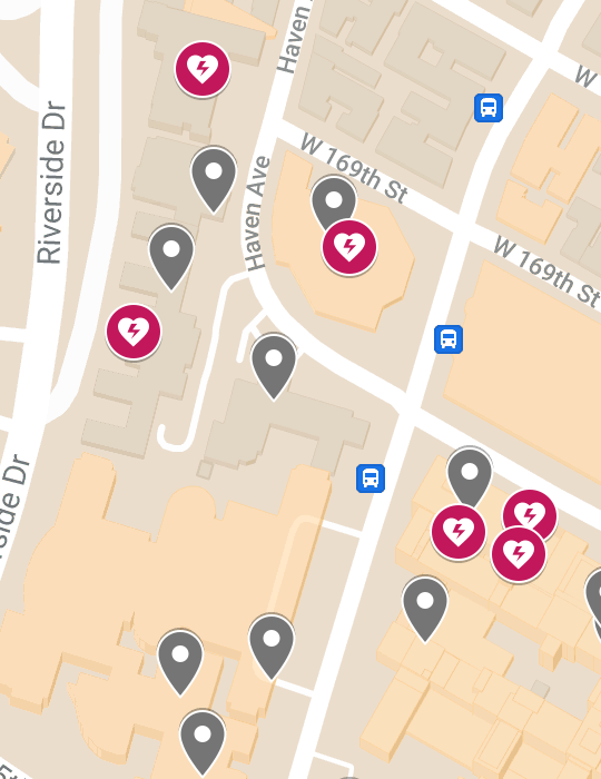 Columbia University Irving Medical Center AED Map