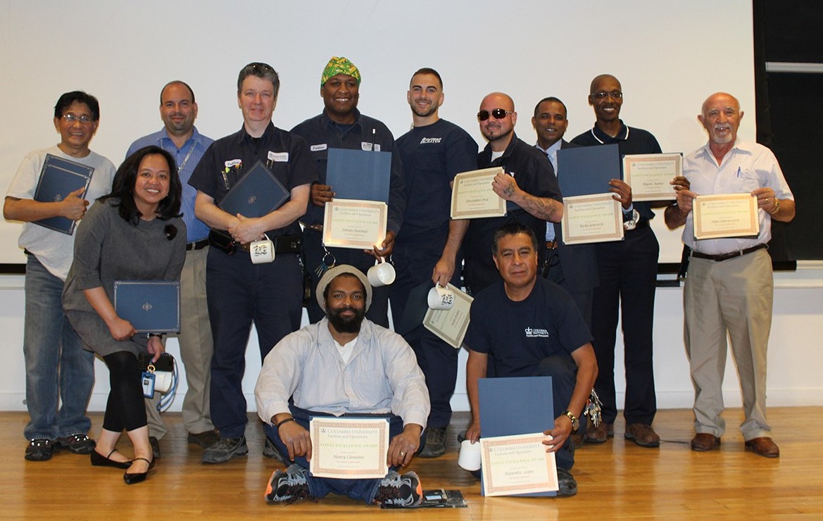 Honorees at the Safety Excellence Awards Ceremony at the Morningside Campus