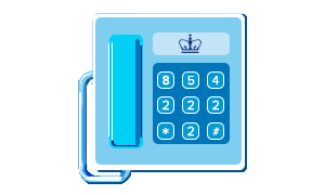 A graphic of an office phone.