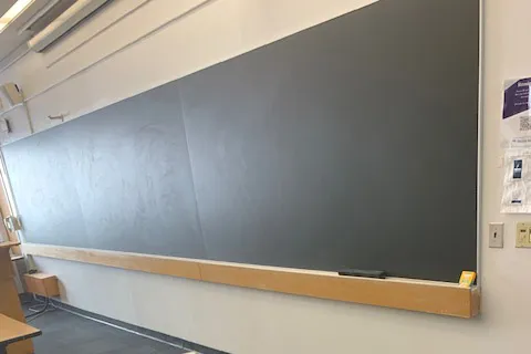 A new chalkboard installed inside a classroom.